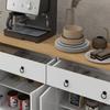 Credenza Mobile Contenitore Armadietto da Cucina Stile Rustico 2 Cassetti e 2 Ante Ripiani Regolabili in Altezza Bianco