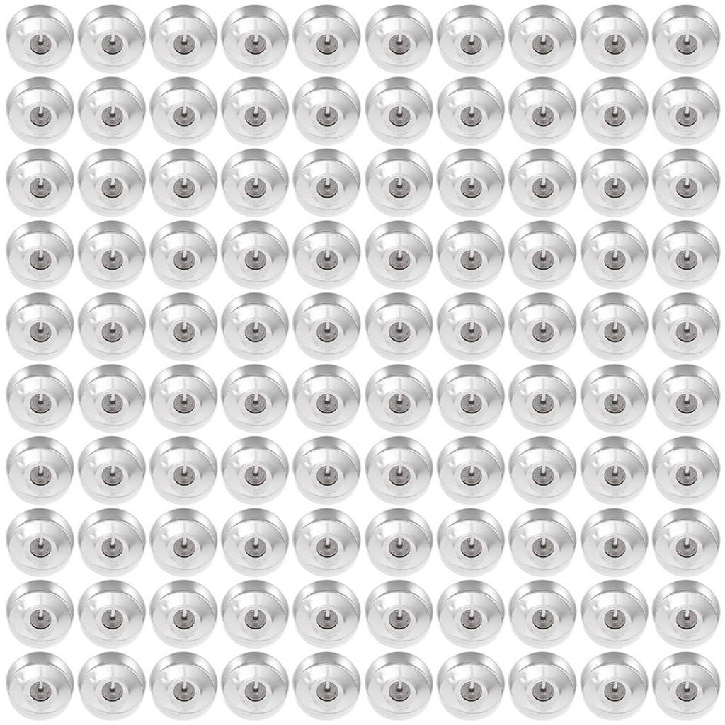 100 Set Metal Tealight Cups Candle Empty Jars Case Wax Container with Candle Wicks for DIY Craft Candle Making Supplies