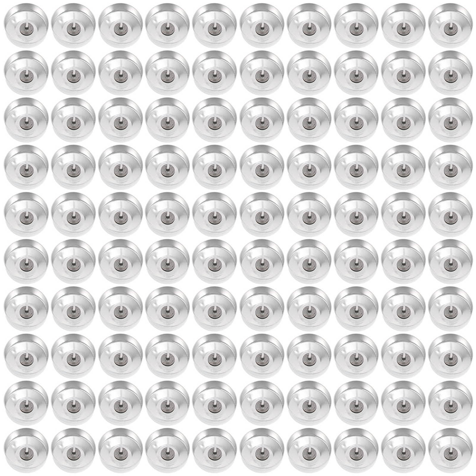 

100 Set Metal Tealight Cups Candle Empty Jars Case Wax Container with Candle Wicks for DIY Craft Candle Making Supplies 1