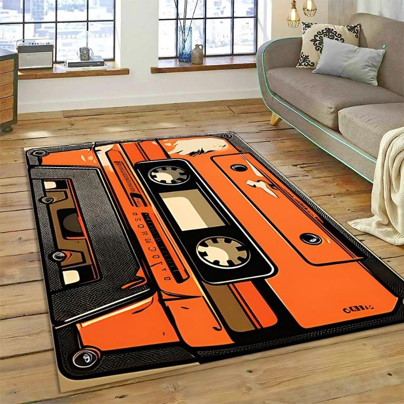 Casetă muzicală 3D Recorder retro CD Instrument Covor Covor pentru dormitor Living Decorat canapea, Decor copii Covoraș