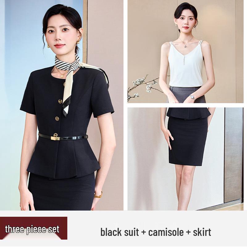 Women's High-End Workwear Set: Elegant Jewelry Store/Hotel Reception Attire