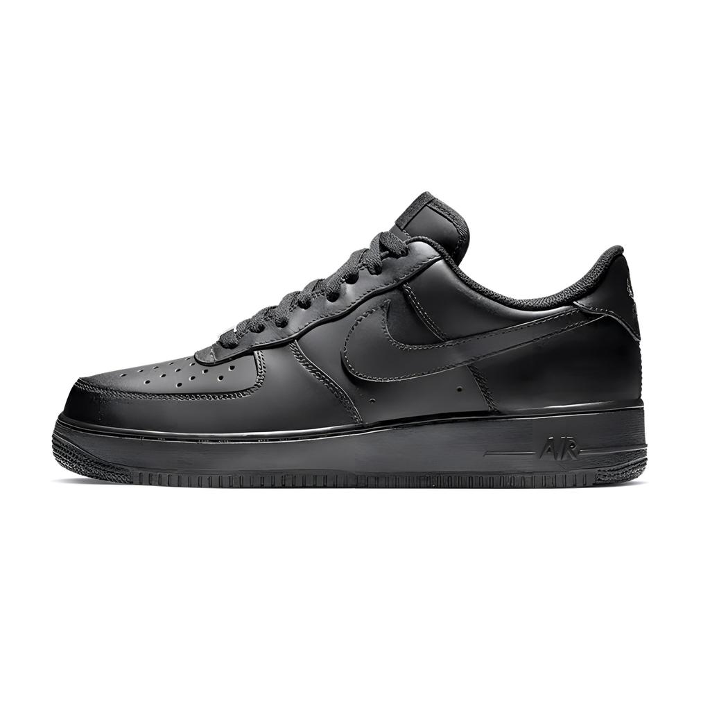 Nike Air Force 1 Abrasion Resistant Low top Skateboard Shoes Unisex Black Silver CW2288-001(Team119-)
