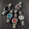 Neue Herren-Quarzuhr mit Edelstahlarmband, wasserdichtes quadratisches Design, lässige Mode-Armbanduhr Reloj + Box