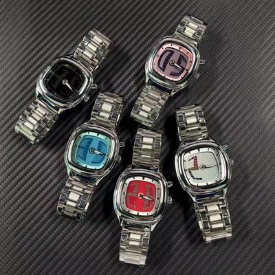 Neue Herren-Quarzuhr mit Edelstahlarmband, wasserdichtes quadratisches Design, lässige Mode-Armbanduhr Reloj + Box