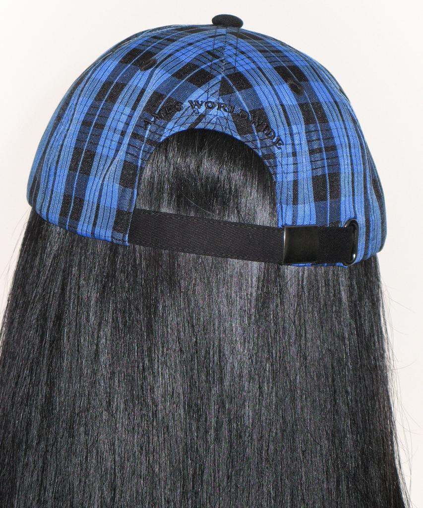 AMES-WORLDWIDE A Check Ball Cap Blue