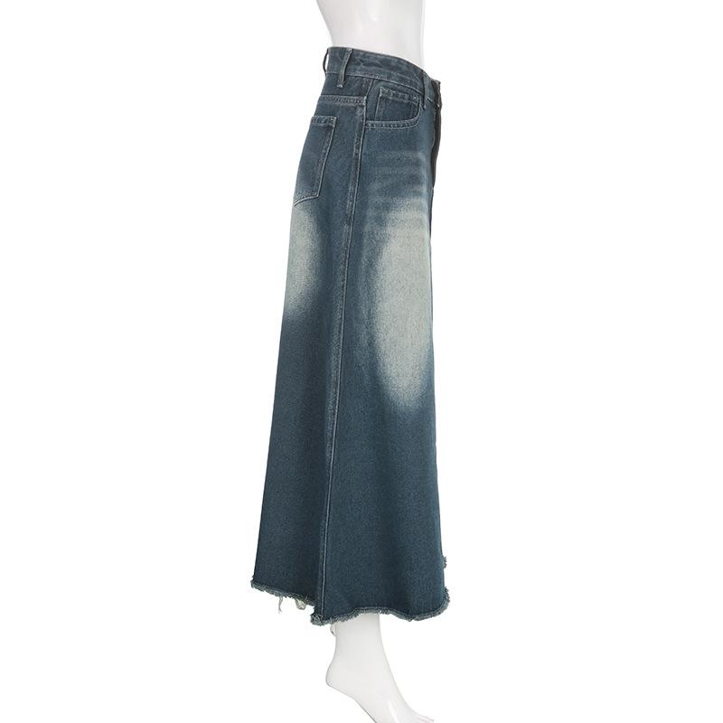 Retro Denim A-Linienrock im Hongkong-Stil für Damen - Frühjahr/Sommer-Kollektion
