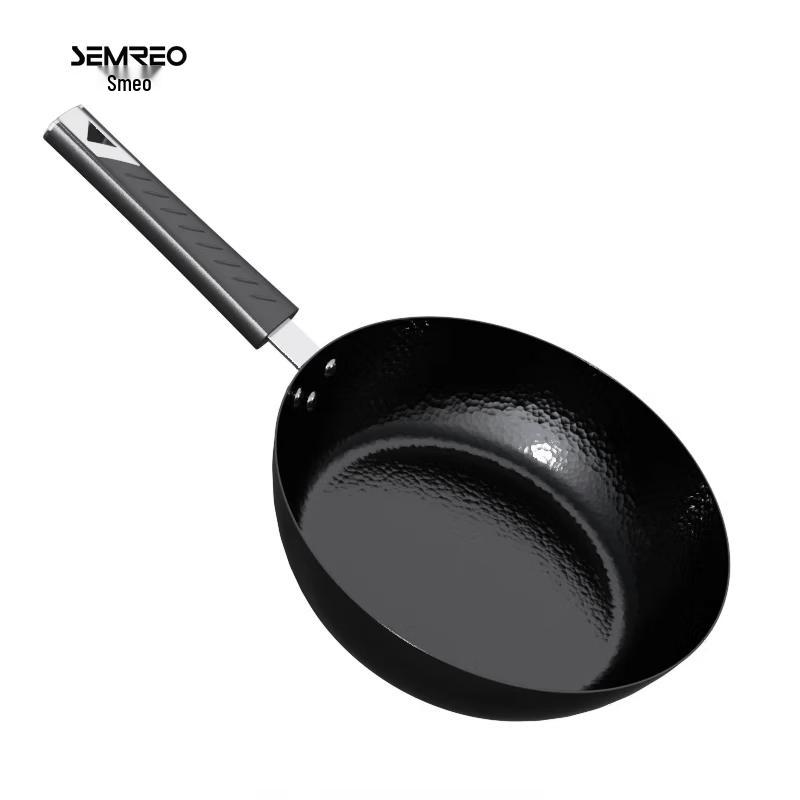 Smith & O MR-627 Hammered Wrought Pure Iron Non-Coated Frying Wok