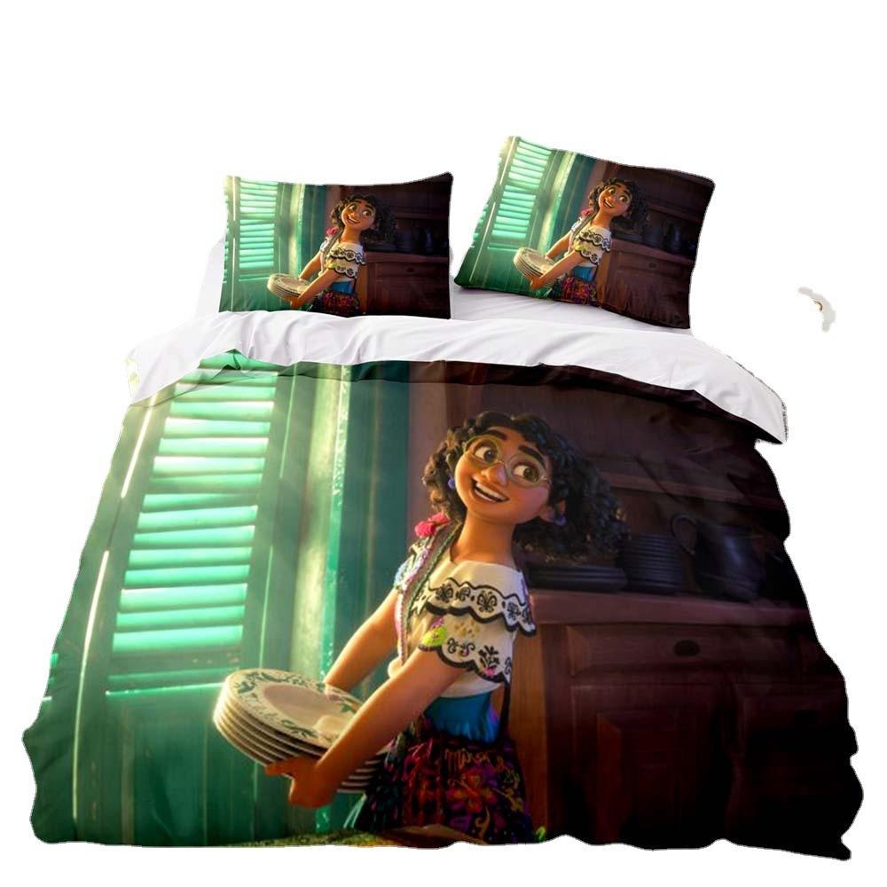 Magic Full House Three-Piece 3D Digital Printing Quilt Cover Pillowcase