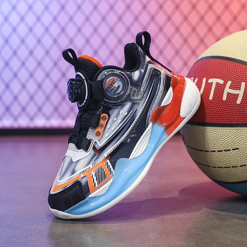 

Girls, boys, middle school and older children, rotating buttons, large mesh, new spring and autumn single net 2025 running shoes, trendy sports s 40