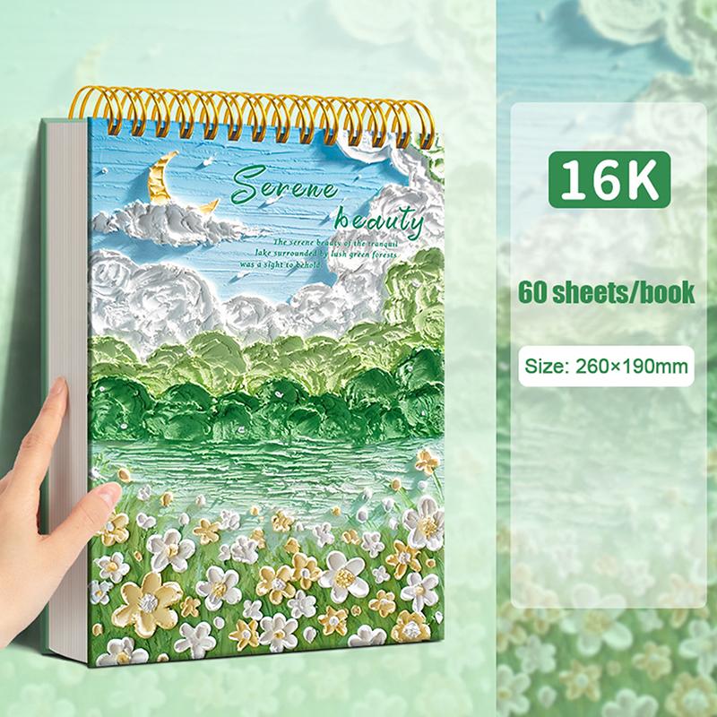 A4/8K/16K Thickened Sketchbook 60 Sheets 160G For Drawing Watercolor/Oil Painting/Colored Pencils Blank Drawing Book