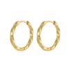 CARLIDANA Chic Simple Hoop Earrings Ins Simple Women Fashion Earrings Stainless Steel Gold Plated Twisted Circle Huggies Earring
