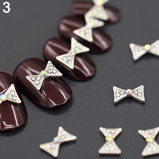 10Pcs 3D Alloy Manicure Glitters Rhinestone DIY Decorations Nail Art Tips Stickers