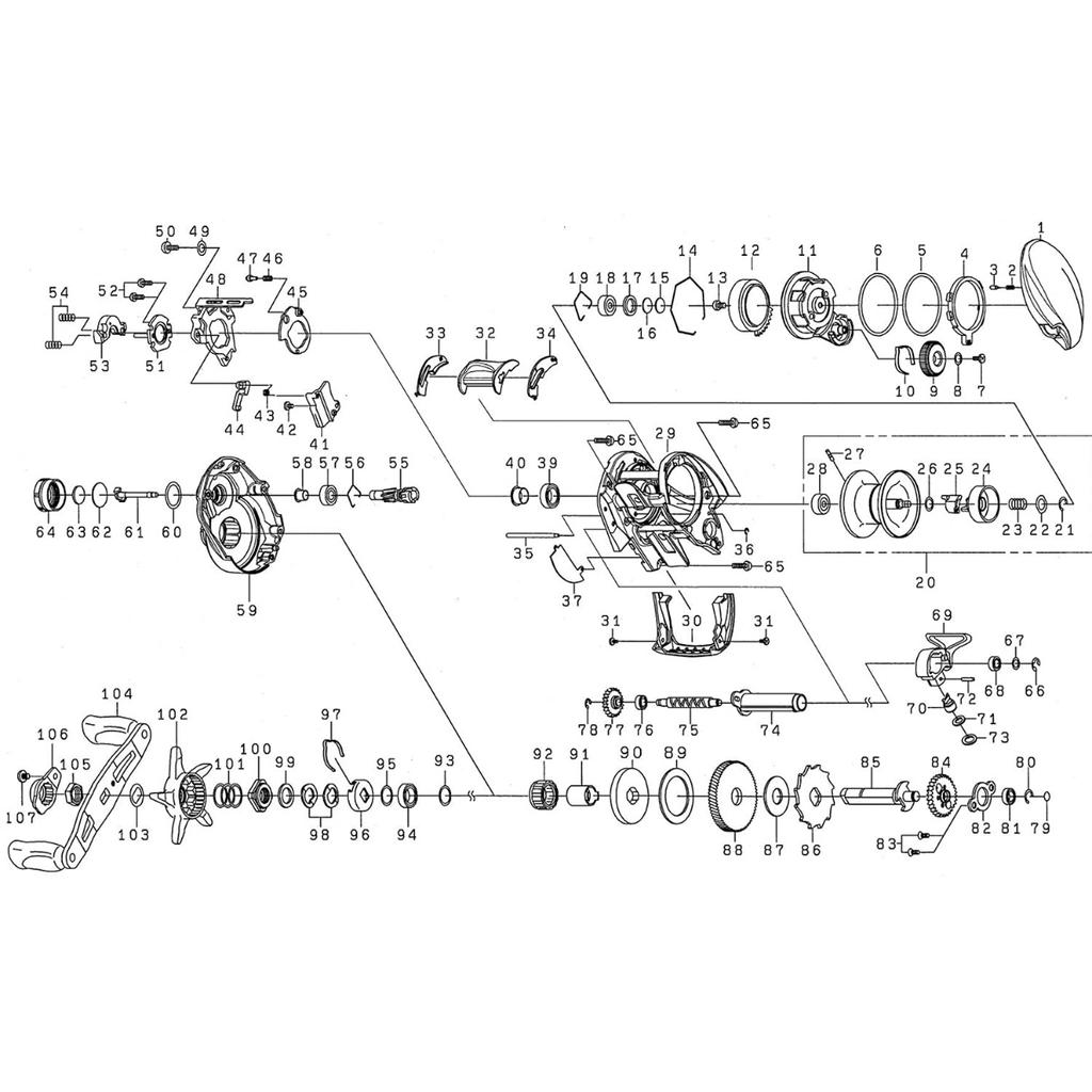 Genuine Daiwa Parts 20 Alphas SV TW 800XH Handle Part Number 104 Part Code 6J958101