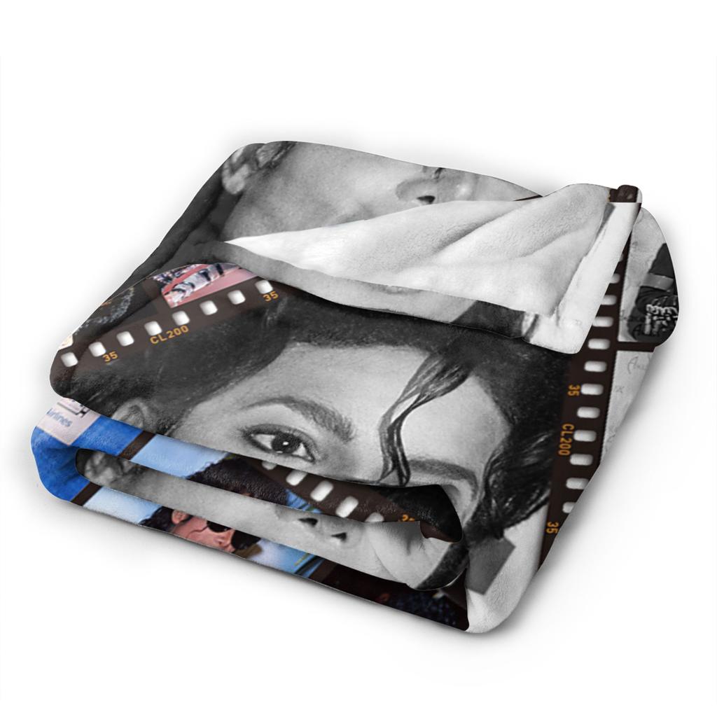 The King of Pop MJ Blankets Velvet Textile Decor Multi-function Super Warm Throw Blankets for Sofa Office Plush Thin Quilt