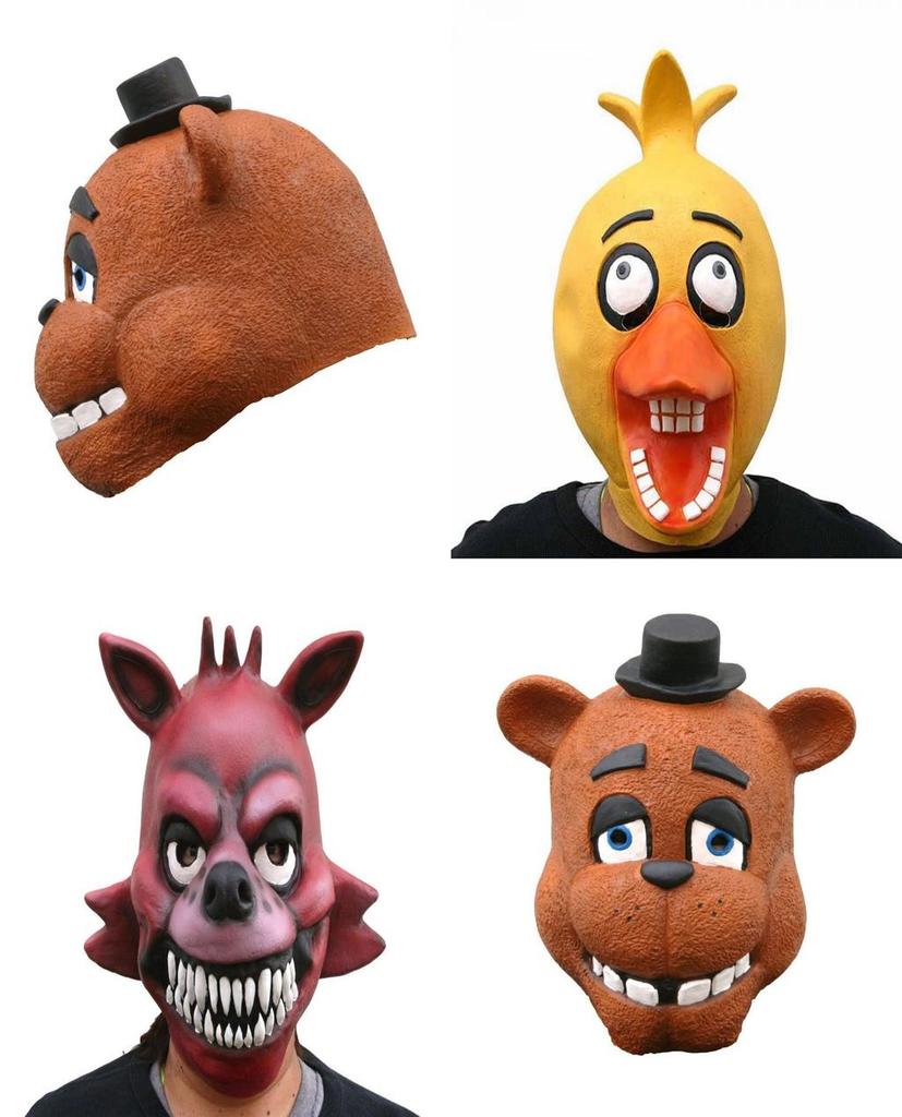 Five Nights At Freddy's Latex-Vollkopfmaske für Erwachsene im Freddy Chica Bonnie Foxy Stil