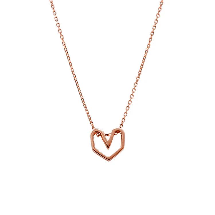 Korean 925 Sterling Silver New Ladies Fashion Jewelry Luxury Love Heart Charm Pendant Necklaces For Women Wedding Party Gift
