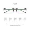 Fashion Rimless Business Eyewear Ultra Light Pure Titanium Luxury Optical Prescription Eyeglasses Man Woman Big Size Spectacle