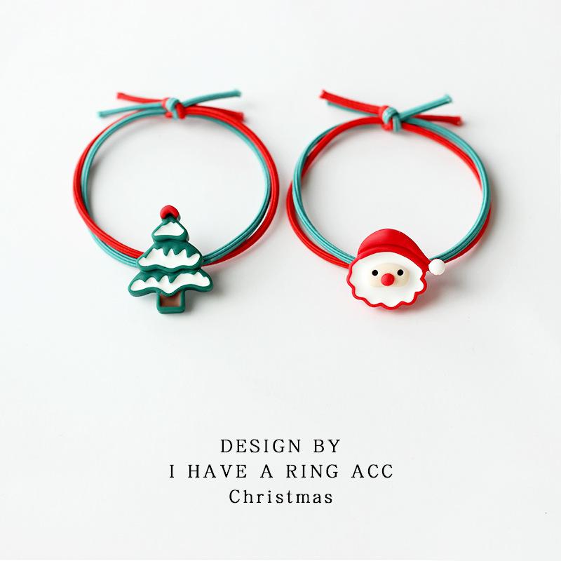 2025 Christmas Series Rope Send Boyfriend Girlfriend Small Rubber High Value Hair Bands Small Gifts Couples New Year Baby