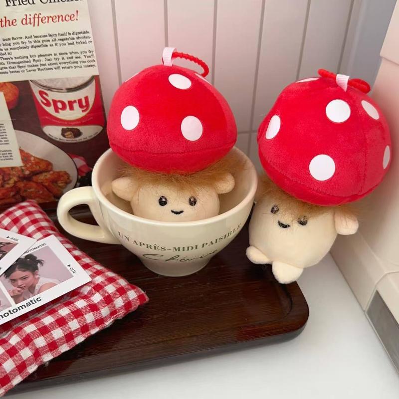 

Милый плюшевый брелок в виде красного гриба, мультяшная мягкая игрушка, подвеска для школьной сумки, прекрасное подвесное украшение для девочек, подарок 1pcs