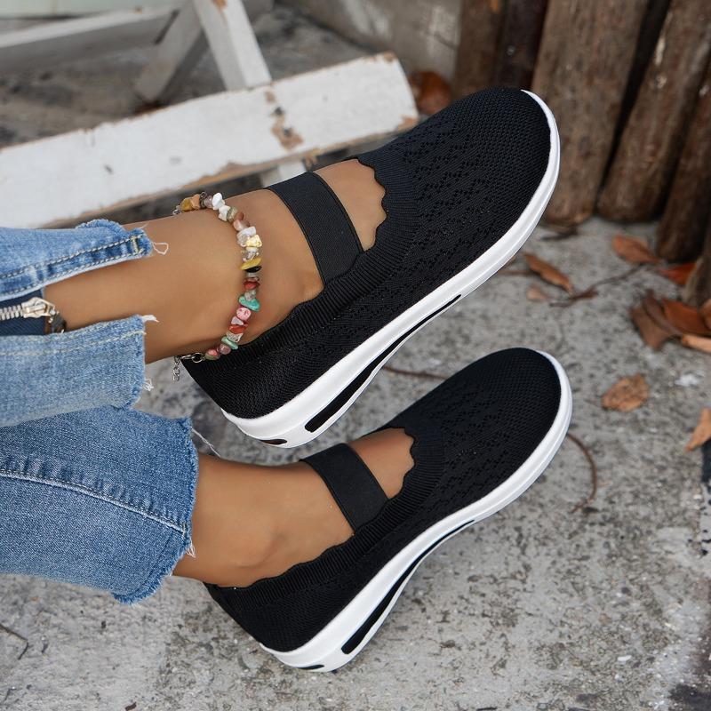 Women‘s Shoes Woven Sports Slip-On Mother.