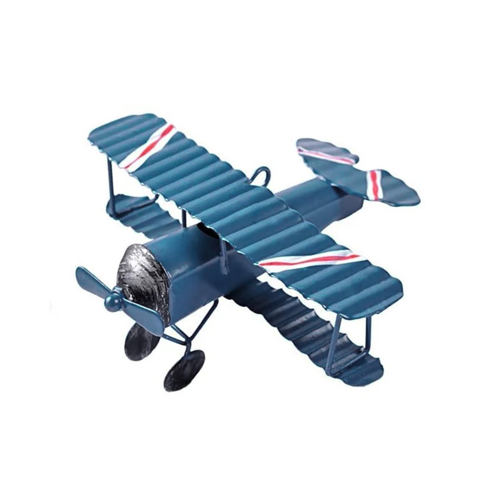 

Ретро железная маленькая модель самолета, украшения, креативный железный маленький самолет, поделки, украшения для дома One Size синий