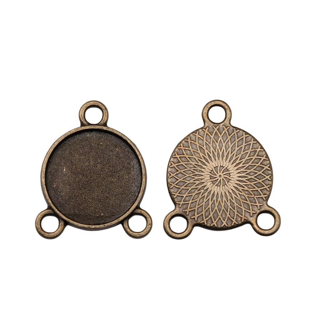 Multi Size Blank Bases Tray Three Loop Bezel Charm Base Connectors For Earrings Making