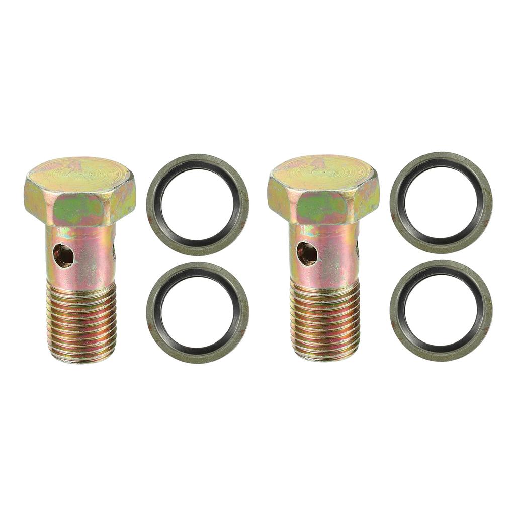 ACROPIX Universal Motorcycle 3 Hole Hollow Bolt Screw and Washer Set Brake Holo Screw,