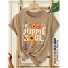 Women's Elegant Style Plus Size Loose Short Sleeve Hippie Soul Hippie Floral Print Pattern Round Neck Women's Comfortable Soft Breathable New Spring