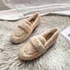 Women's Winter Warm Outdoor Shoes Plush Design British Style White Snow Boots Ladies' Casual Flats Large Size 41-43