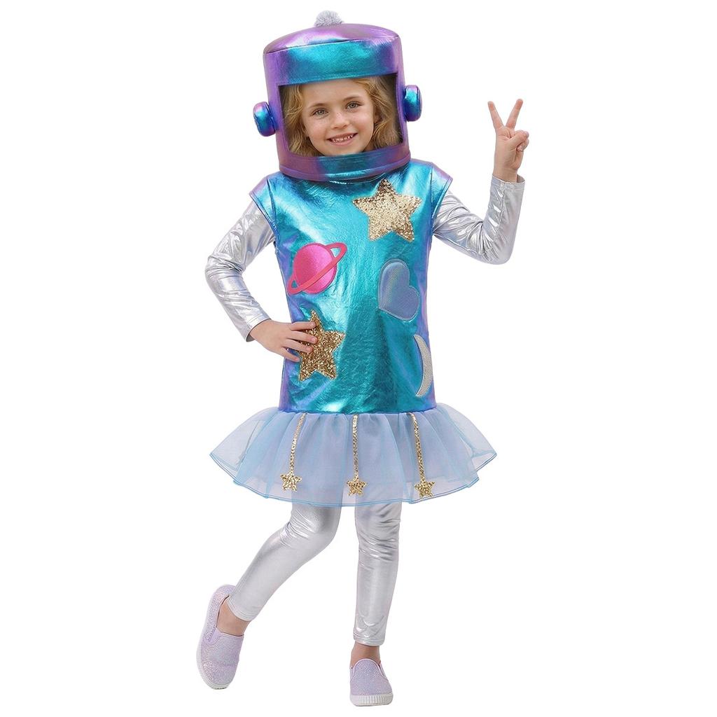 Regenbogen Weltraum Roboter Kostüm Cosplay Outfit Für Halloween Weltraum-Themenparty 3D Astronauten Kleid Helm Und Jetpack Geburtstagsgeschenke