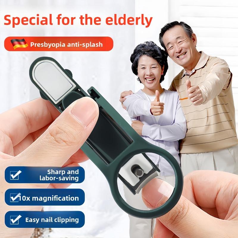 Nail Clippers and Nail Clippers with Magnifying Glass, Magnifying Glass for The Elderly, Anti-splash Nail Clippers