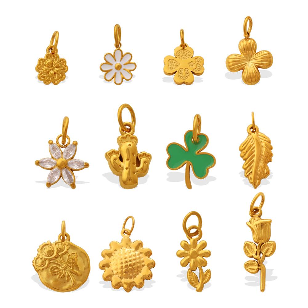 Small Fresh Flower Pendant Collection Exquisite Small Rose Sunflower Shape Bracelet Necklace Pendant