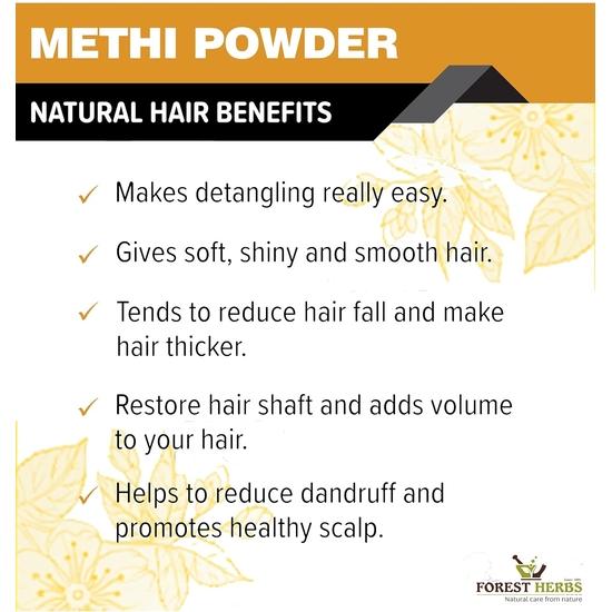 The Forest Herbs Natural Care From Nature 100% Pure Edible Fenugreek Methi Powder 200g For Hair Growth and Skin Care, Eating