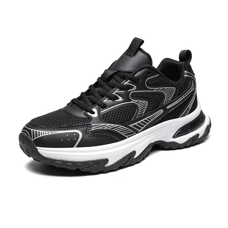 Men’s Summer Breathable Mesh Running Shoes Lightweight Fashion Sports Thick Sole Dad Sneakers Casual White Trainers for Men 37