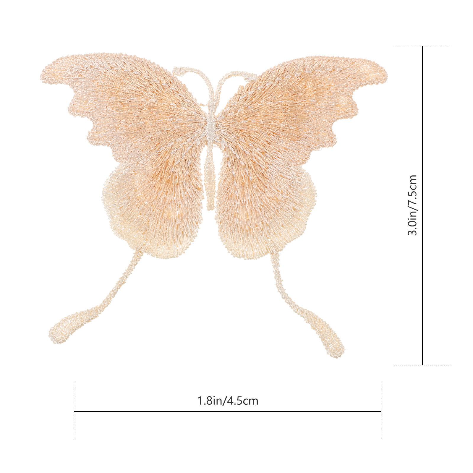 

3Pcs Colored Embroidery Patches Butterflies Shape Sew on Patch for DIY Clothing Applique Bags Shoes Hats Books Decor хаки
