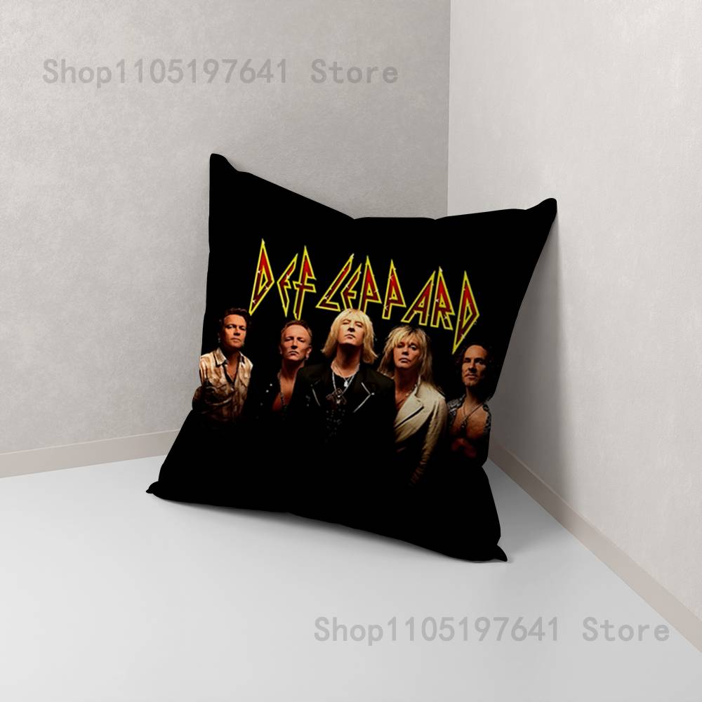 Band D-Def Leppard Pillow Case For Sofa Decor Car Office Room Printing Cushion Cover Decorations and Protector