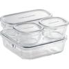 Iwaki Heat-Resistant Glass Storage Container Cool Gray System Set Mini Pack Range PCPRN4GY22