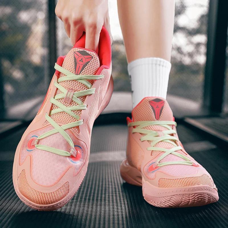 Shock-absorbing Combat Basketball Shoes Men 2024 New Youth Sports Students Professional Breathable Non-slip Sports Footwear