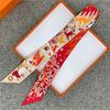 POBING Cashew Print 18m/m Twill Silk Scarves Women Luxury Brand Scarf Bag Ribbons Tie Head Scarf Small Long Skinny Scarf 86*5CM