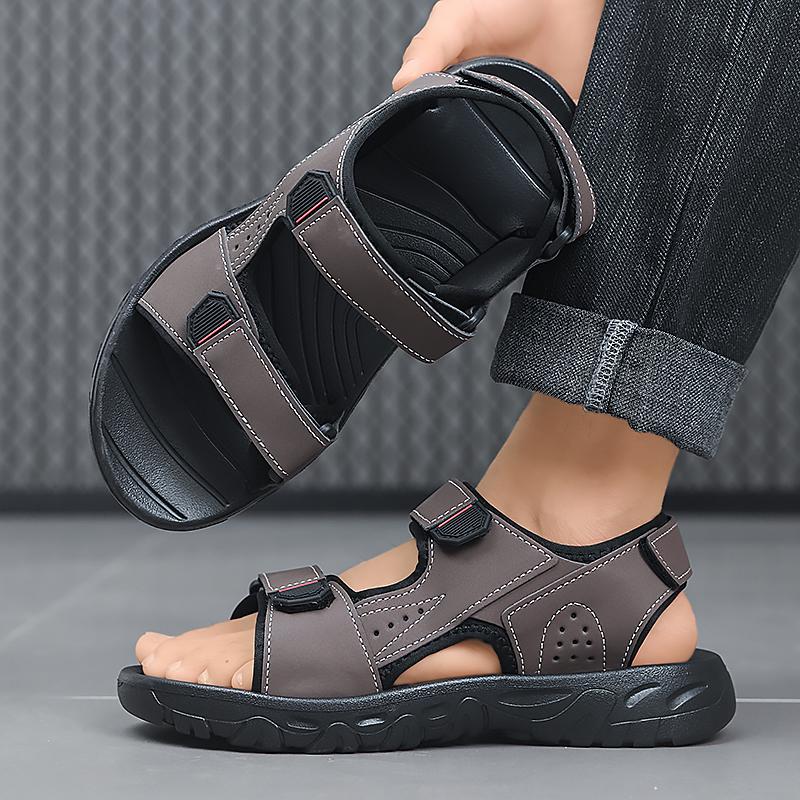 Mode Klassische Herrensandalen Sommer Leder Strandsandalen Mode Herren Freizeitschuhe Badesandalen Outdoor Sneaker Übergröße