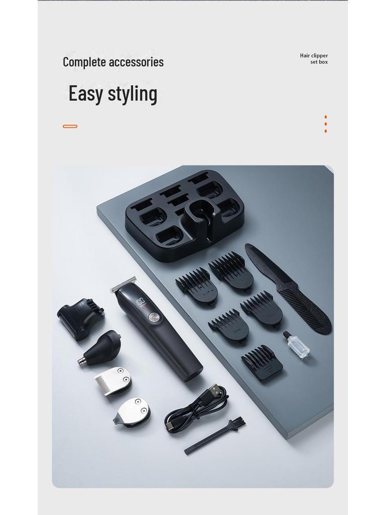 Professional Portable Electric Hair Clipper for Men with Digital Display - Ideal for Salon and Home Use