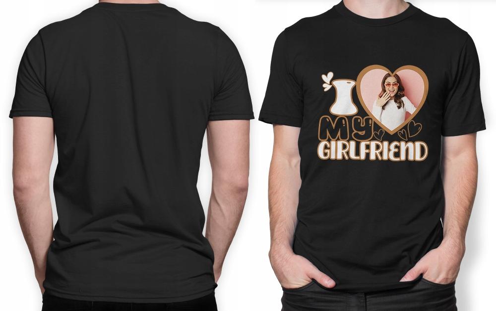 KOSZULKA MĘSKA I LOVE MY GIRLFRIEND ŚMIESZNY PREZENT WALENTYNKI roz. XL