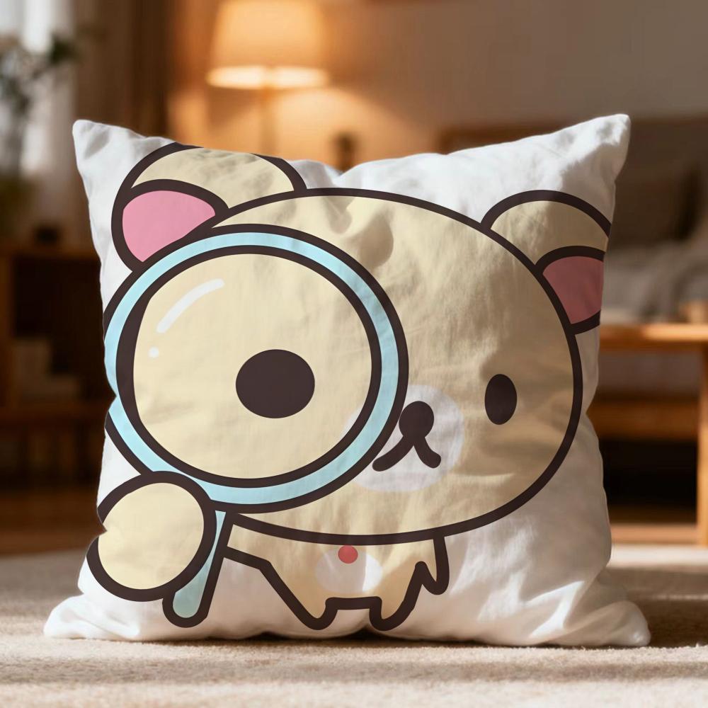 Fashion R-RRilakkuma Cushion Cover Soft Washable Pillow Case Multi-Scene for Couch Bed Travel Office Use