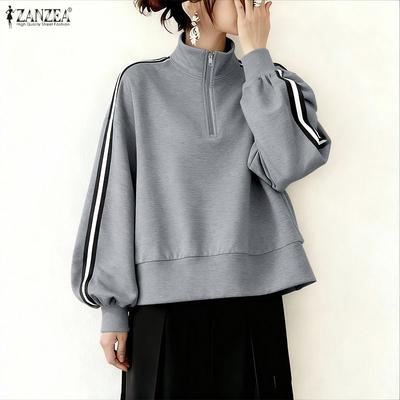 Women Casual Stand Collar Long Sleeve Blouse