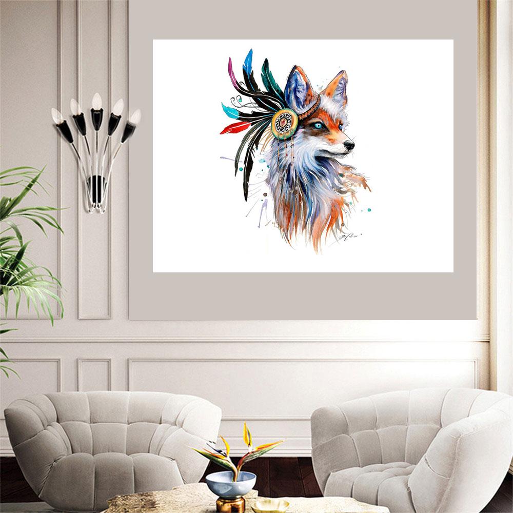 Diamond Painting Full Circle / Square Diamond "painted Fox" Embroidery Cross Stitch Water Diamond 5D DIY Mosaic Painting Decoration