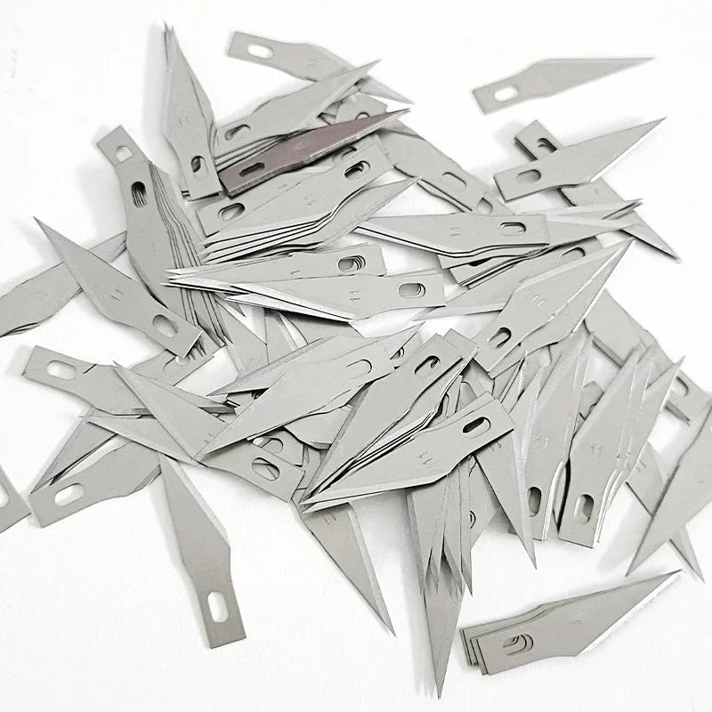 Engraving Knife Blades Metal Scalpel Knife 100/50/20Pcs Wood Carving Knife Blade Replacement Surgical Sculpture Cutting Tools