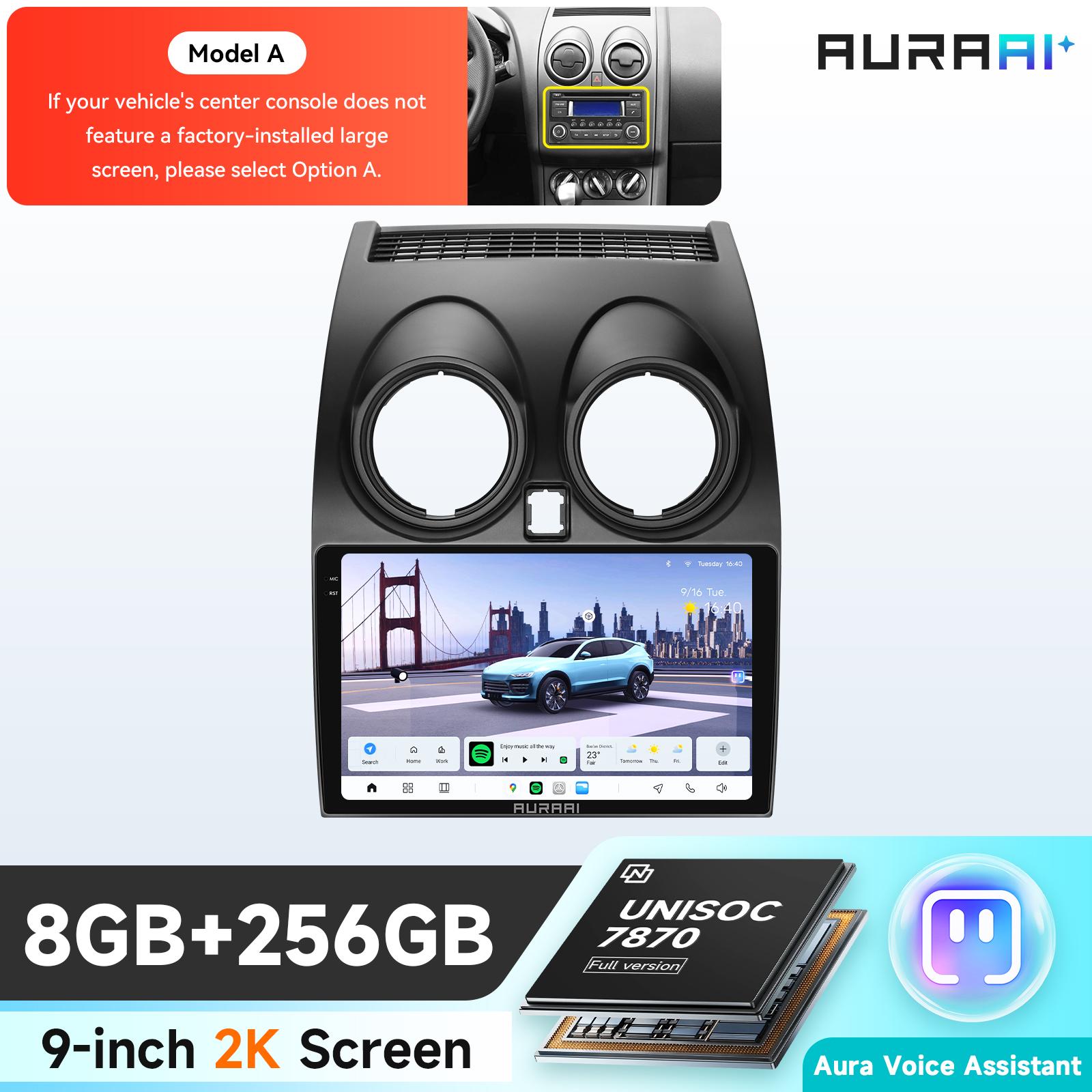 

Hizpo 2K Screen Wireless Apple Carplay Android Auto for Nissan Qashqai 1 J10 Car Radio Infotainment Multimedia Player GPS Bluetooth DVR Cam Stereo S8 8Core 8G 256G 9inch A