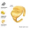 Brushed Stainless Steel Heart Ring for Women,Gold Plated Open Adjustable Finger Rings,Vintage Jewelry Gifts