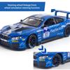 1/24 skala M6 GT3 odlany model samochodu zabawka, wycofać pojazd zabawkowy z dźwiękiem i światłem dla dzieci maluch chłopcy dziewczęta kolekcja prezentów