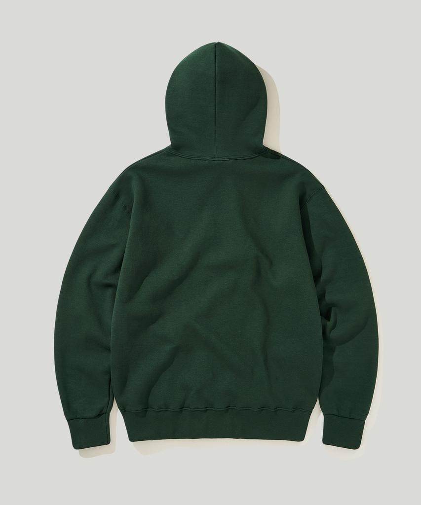 Double Cotton Fleece Hoodie Dark Green